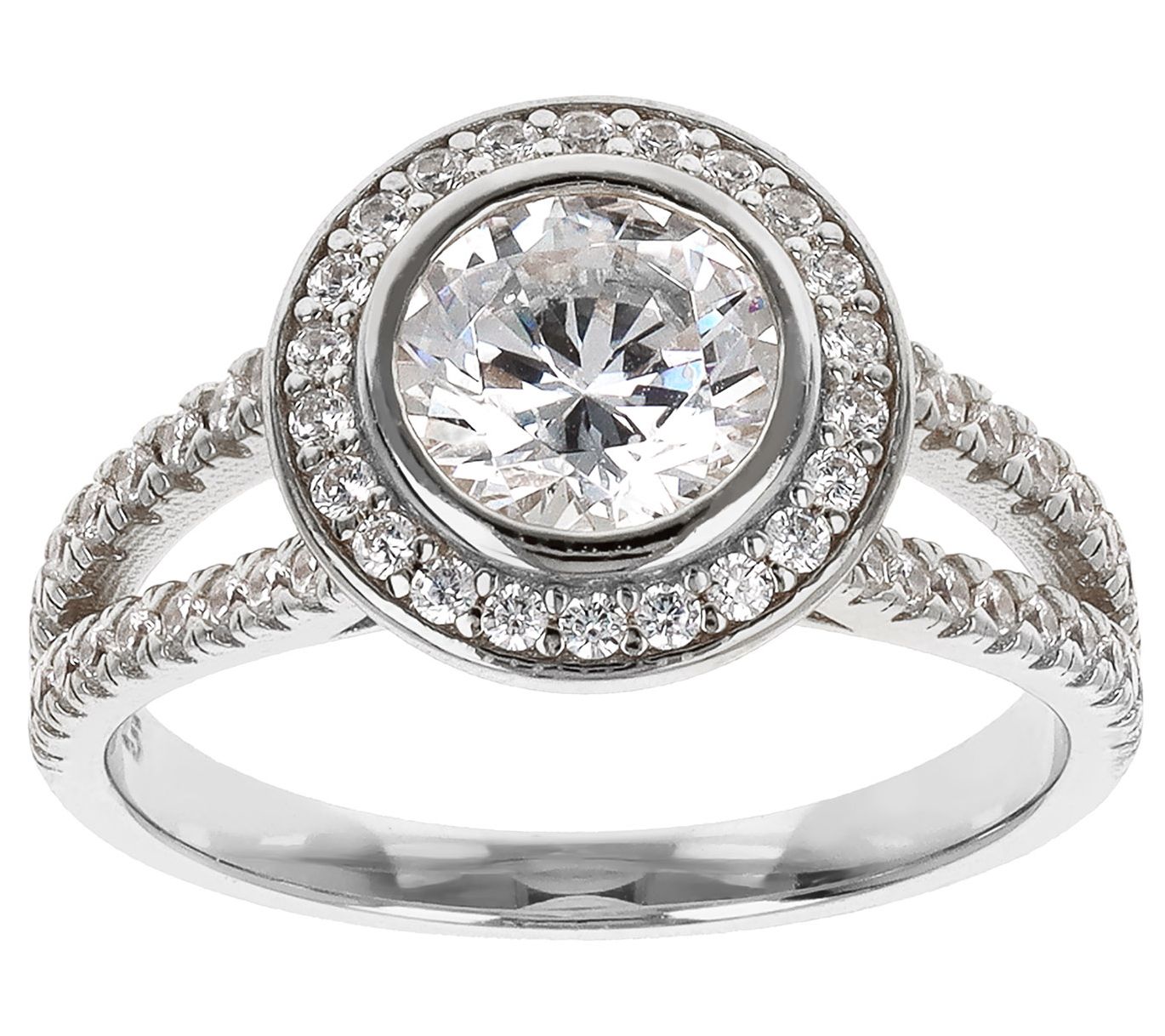 Diamonique Italia 4.70 cttw Halo Ring, SterlingSilver