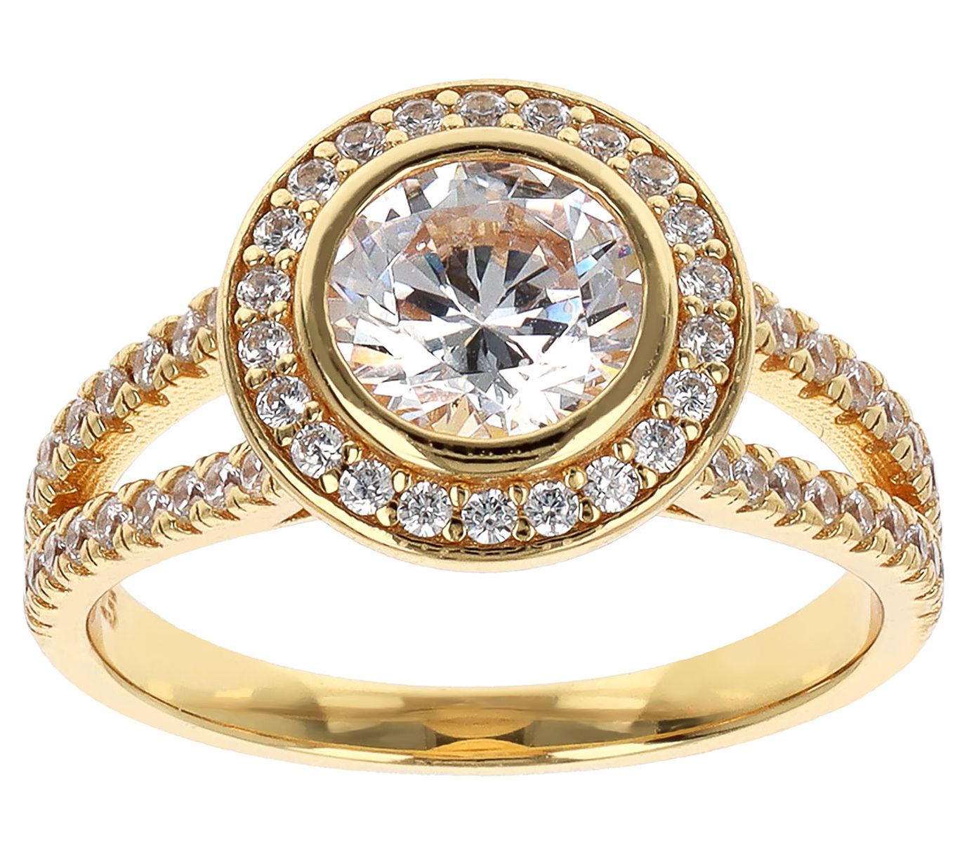 Diamonique Italia 4.70 cttw Halo Ring, SterlingSilver