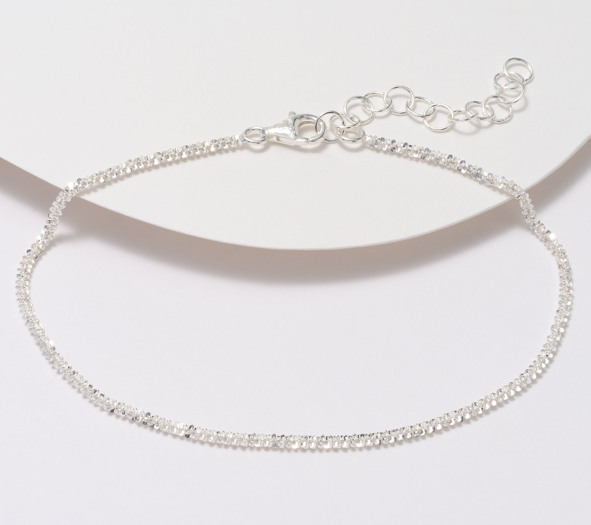 UltraFine 950 Silver Margherita Chain 9"+2" Anklet, 3.2g