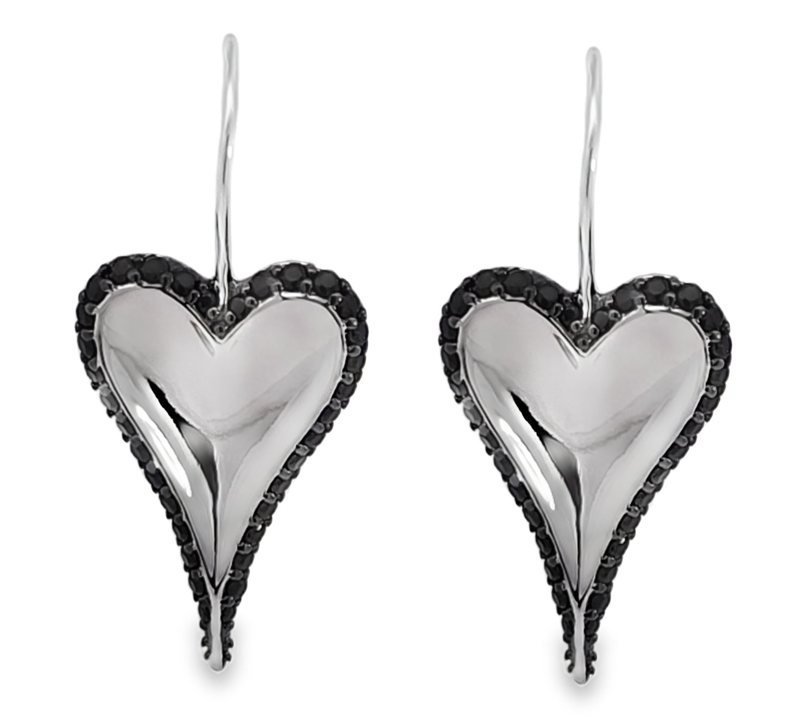 Margo Manhattan Sterling Black Spinel Lulu Heart Earrings