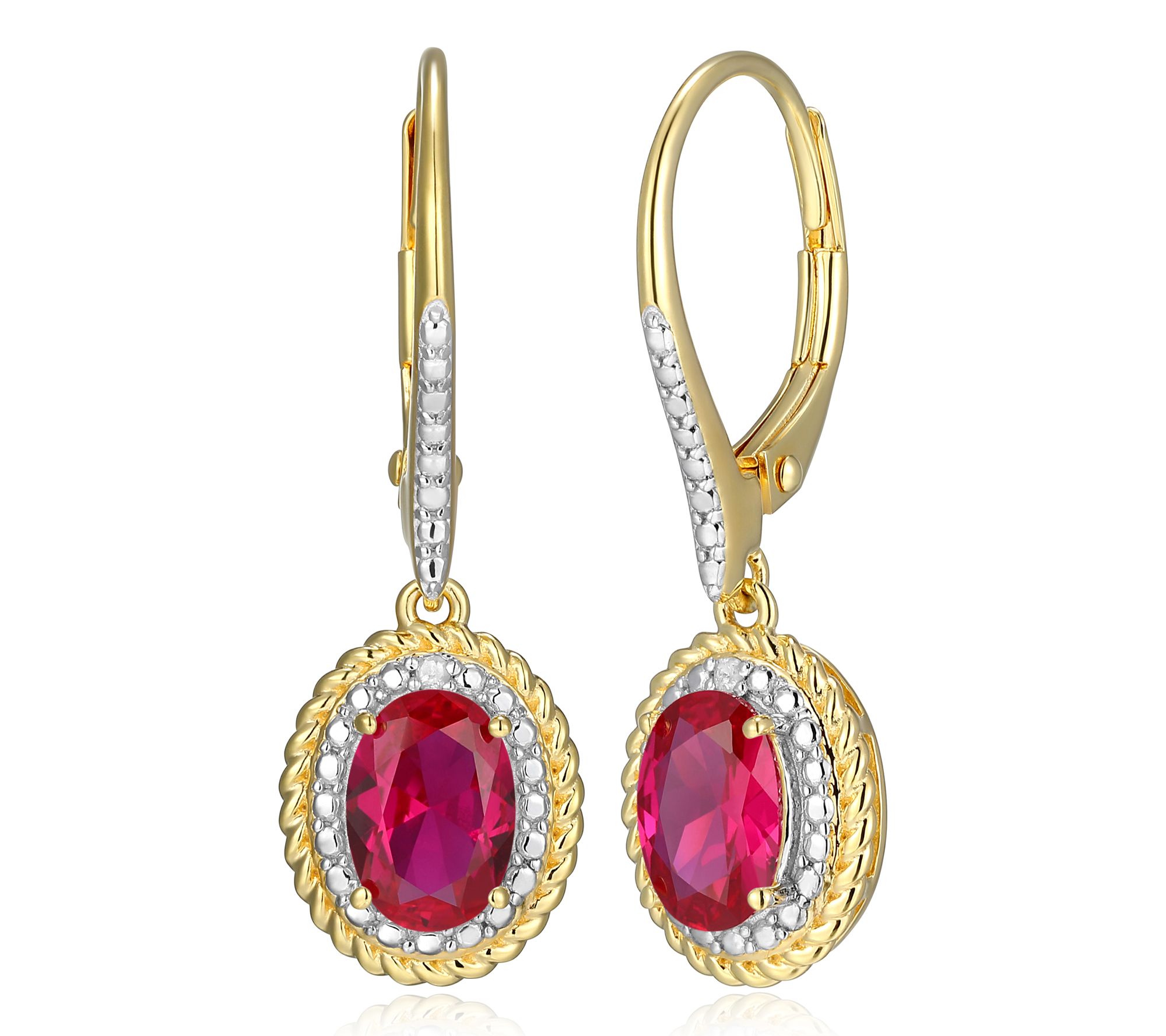 Affinity Gems Birthstone & Diamond Dangle Earrings, 18K Plated