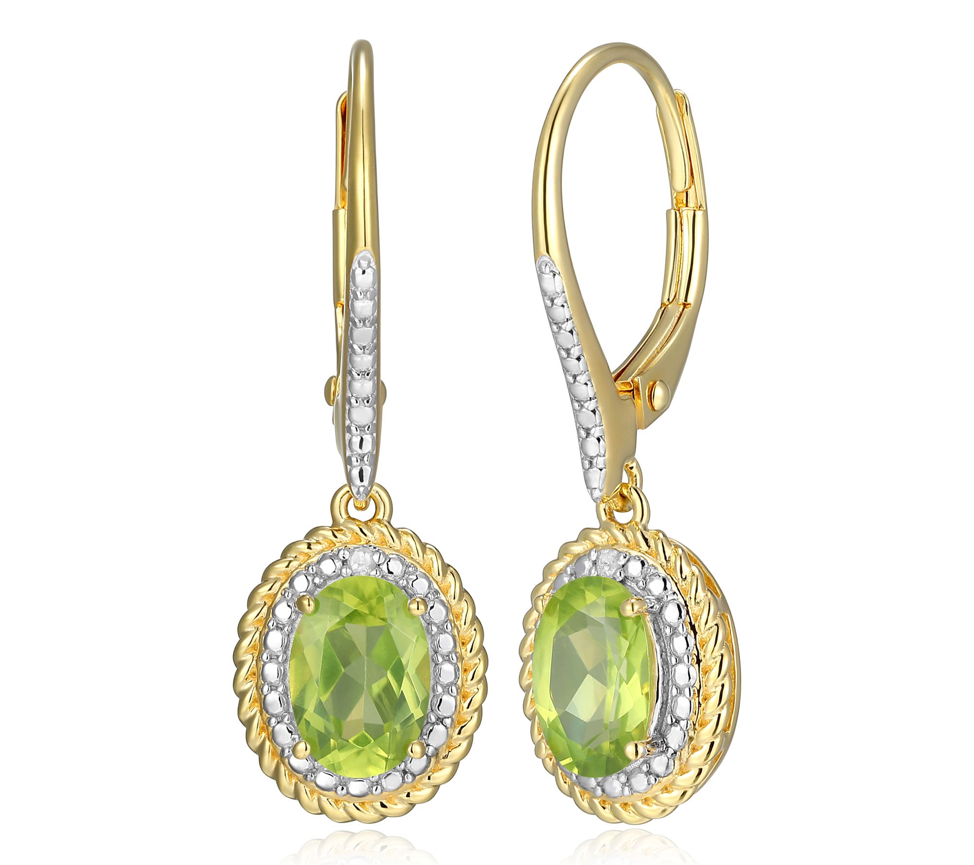 Affinity Gems Birthstone & Diamond Dangle Earrings, 18K Plated