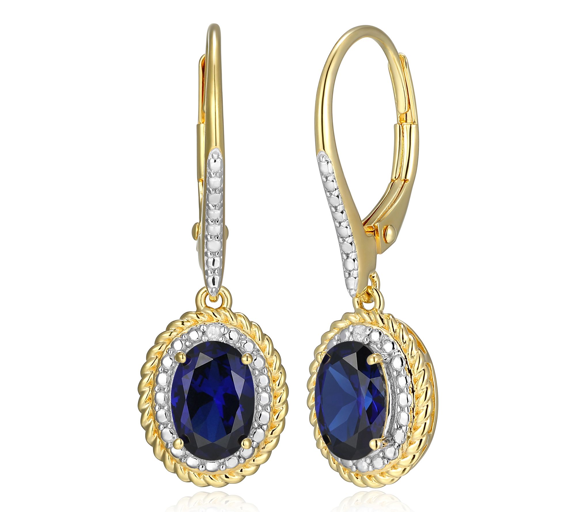 Affinity Gems Birthstone & Diamond Dangle Earrings, 18K Plated