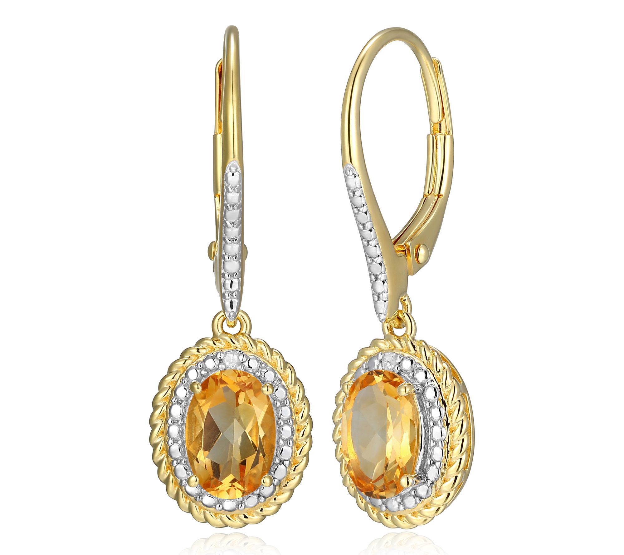 Affinity Gems Birthstone & Diamond Dangle Earrings, 18K Plated