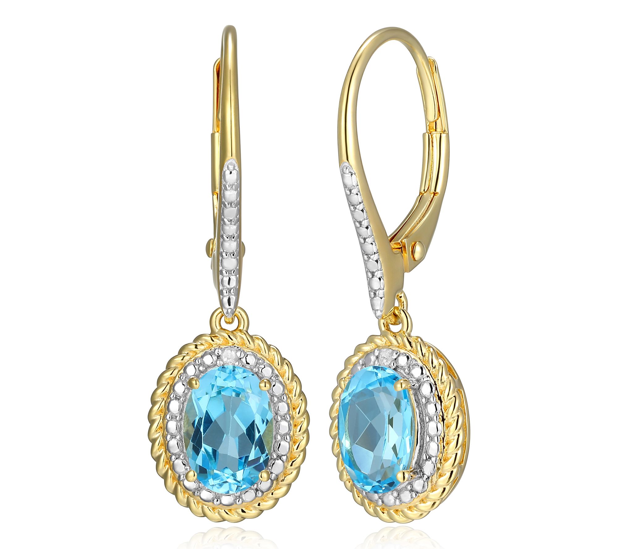 Affinity Gems Birthstone & Diamond Dangle Earrings, 18K Plated