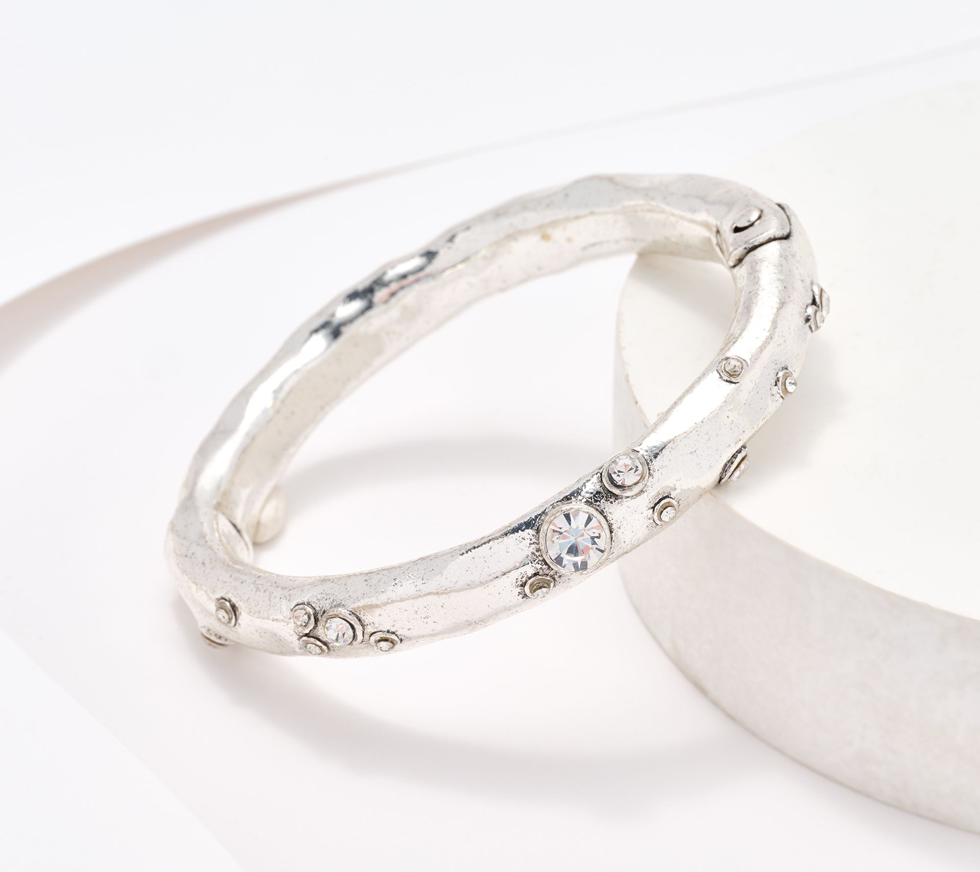 "As Is" Susan Graver Embellished Metal Bangle