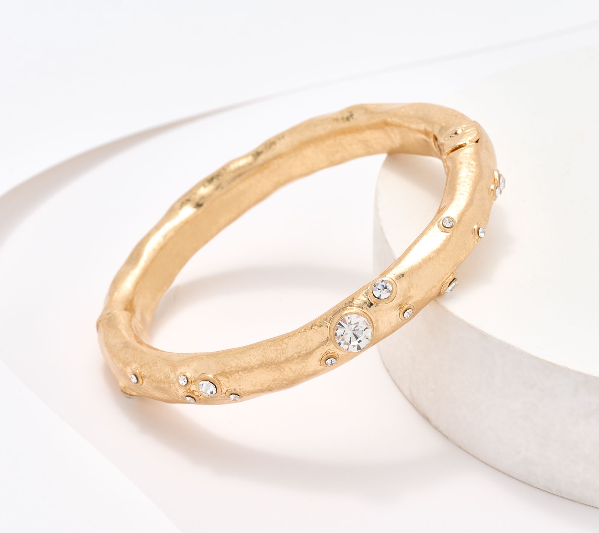 "As Is" Susan Graver Embellished Metal Bangle