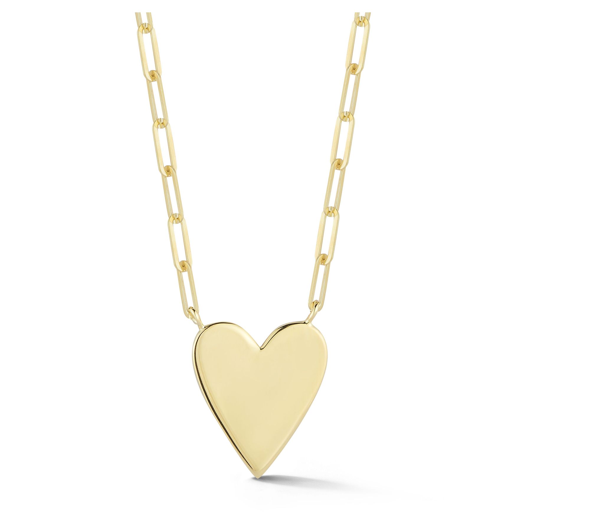 Sterlina Silver Flat Heart Necklace, Sterling