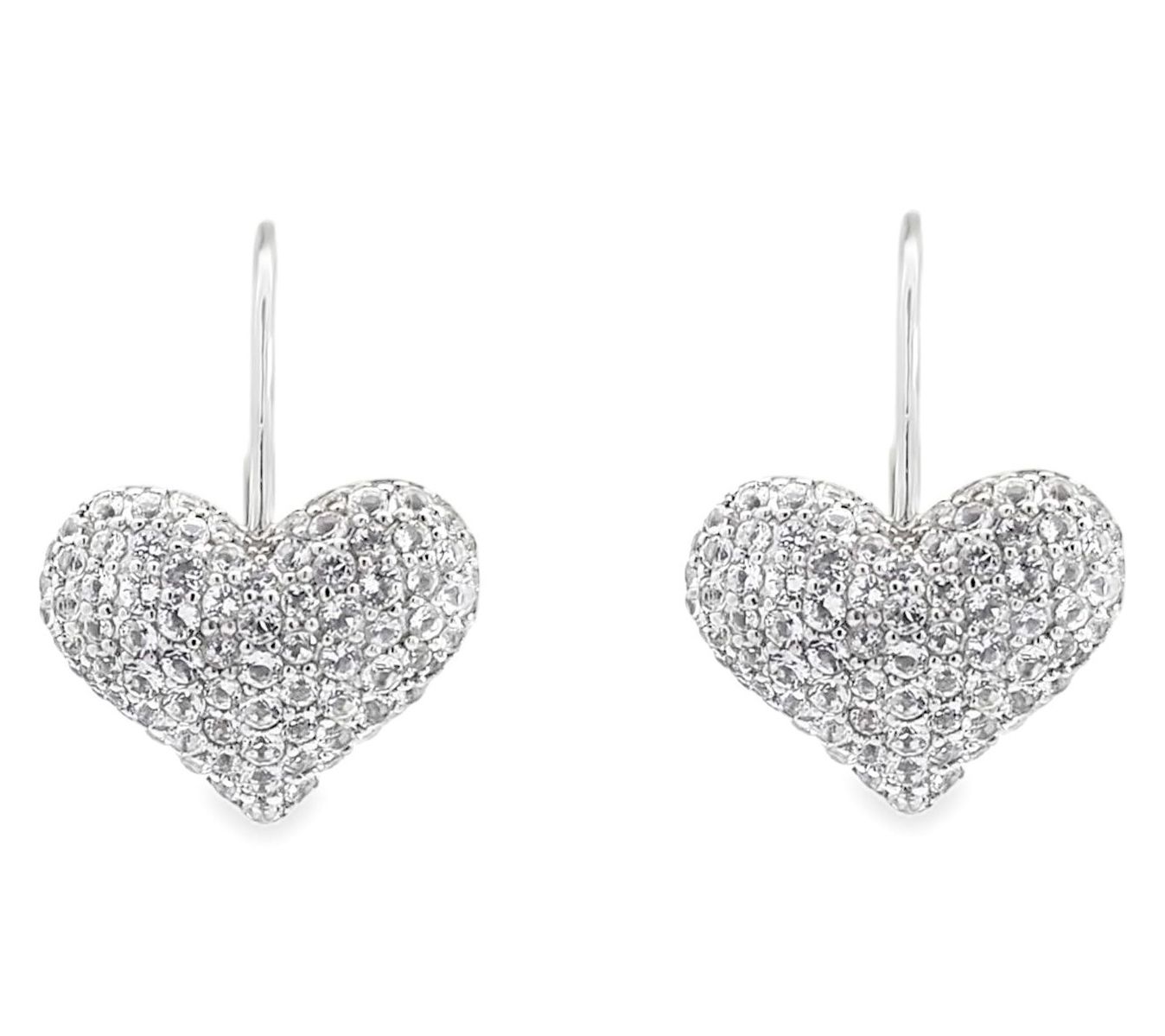 Margo Manhattan Sterling White Topaz Dora HeartEarrings