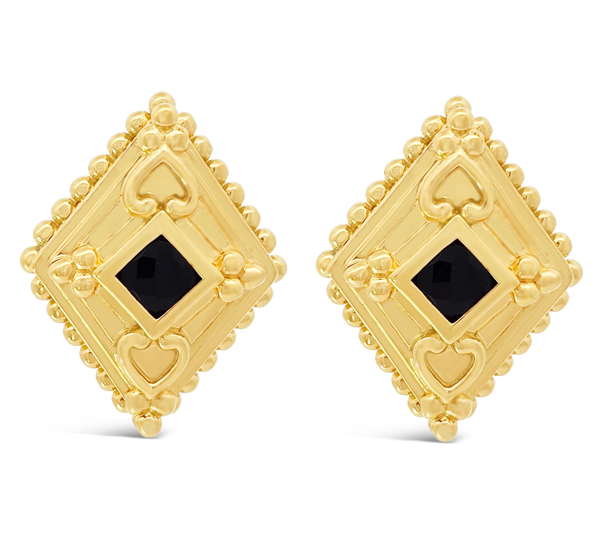Elyse Ryan 14K Gold Clad Cecile Black Onyx Earrings
