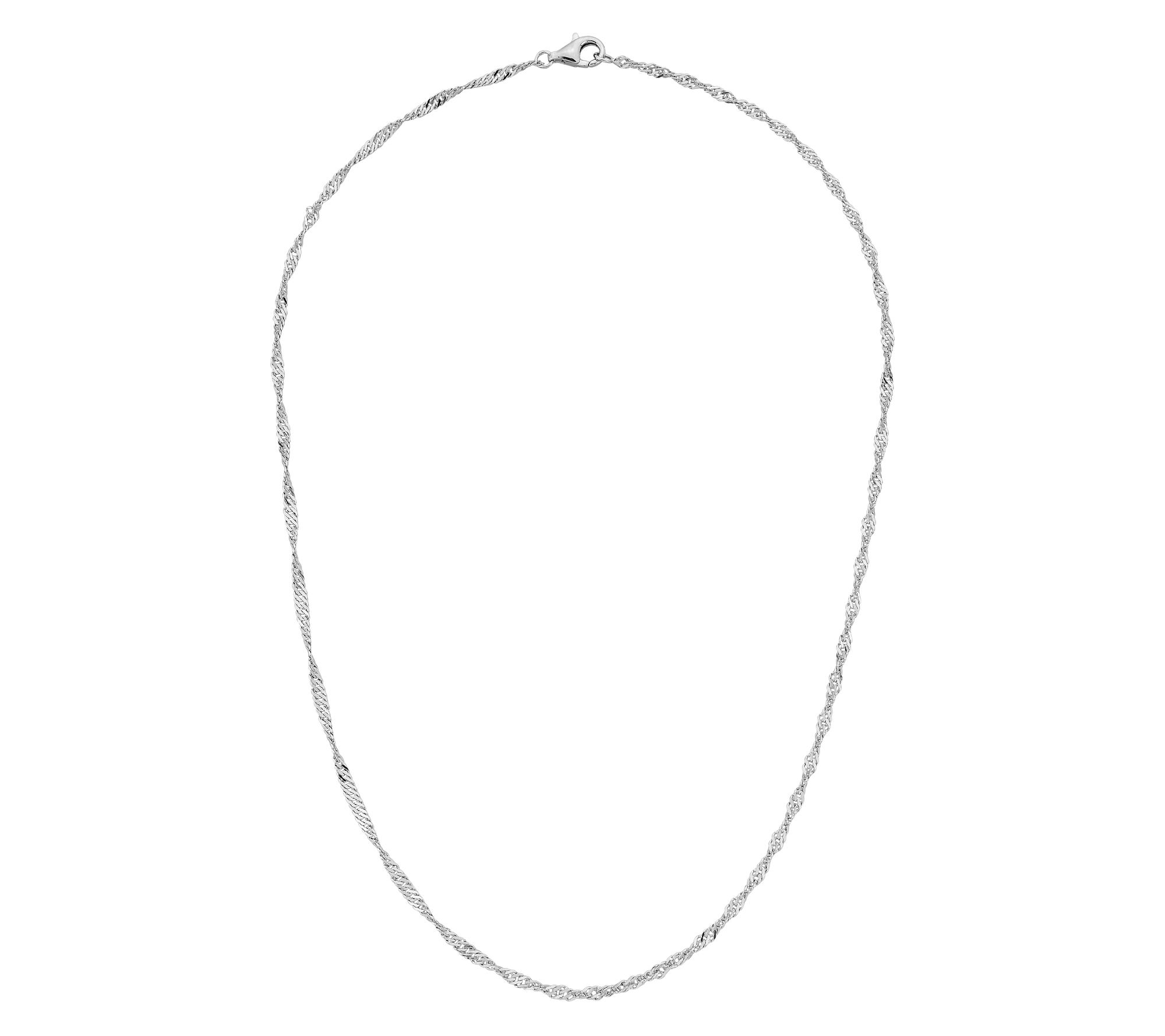 Silver Style 2.5mm Solid Singapore Chain Necklace, Sterling