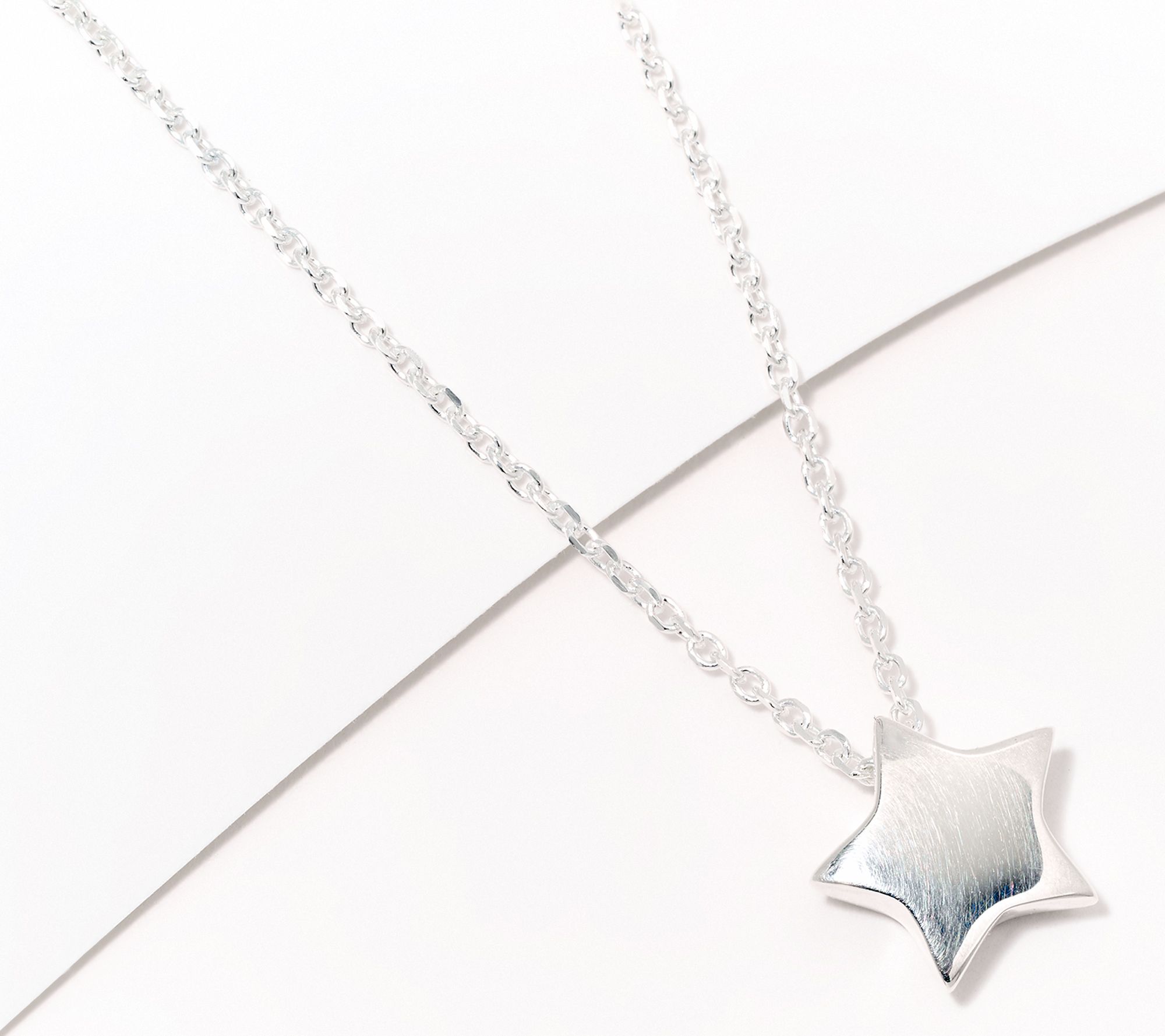 UltraFine 950 Silver Star Motif 17 + 1" Necklace