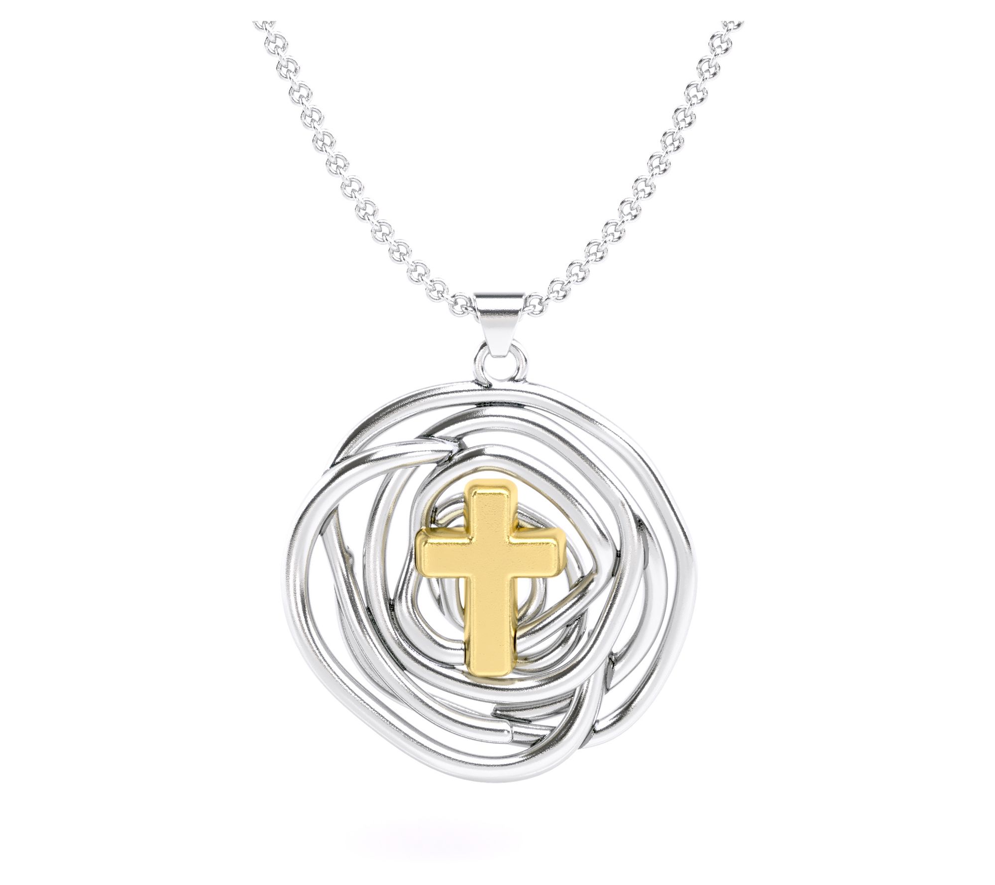 Or Paz  Sterling Silver Nested Cross Pendant w/Chain