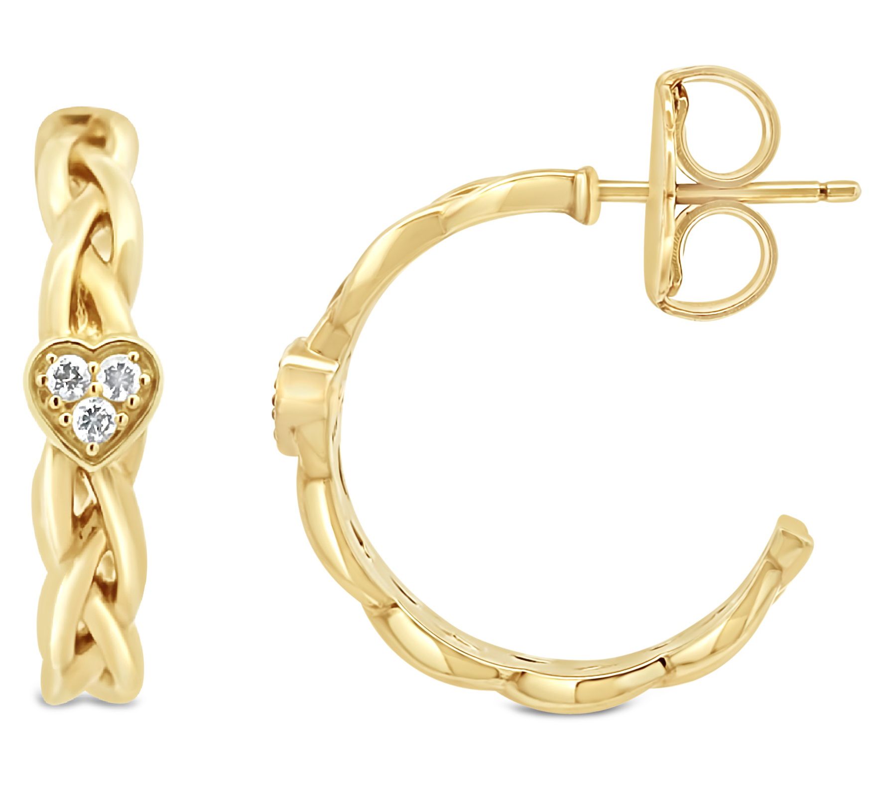 Goddaughters 14K Clad Topaz Celtic Knot Heart Hoop Earrings