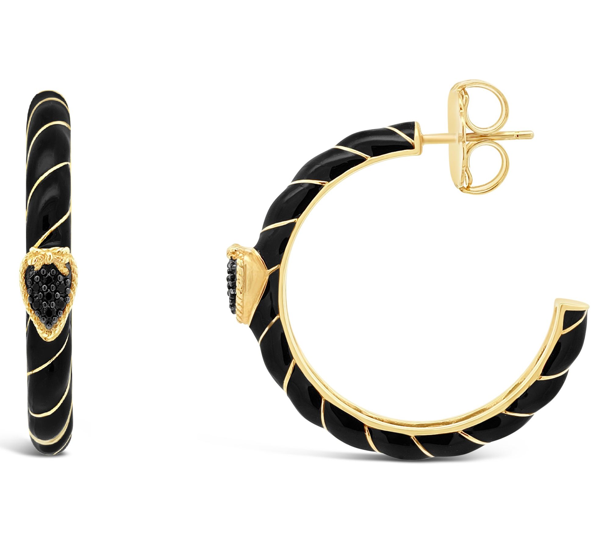 Goddaughters 14K Clad Spinel Love knot Heart Hoop Earring