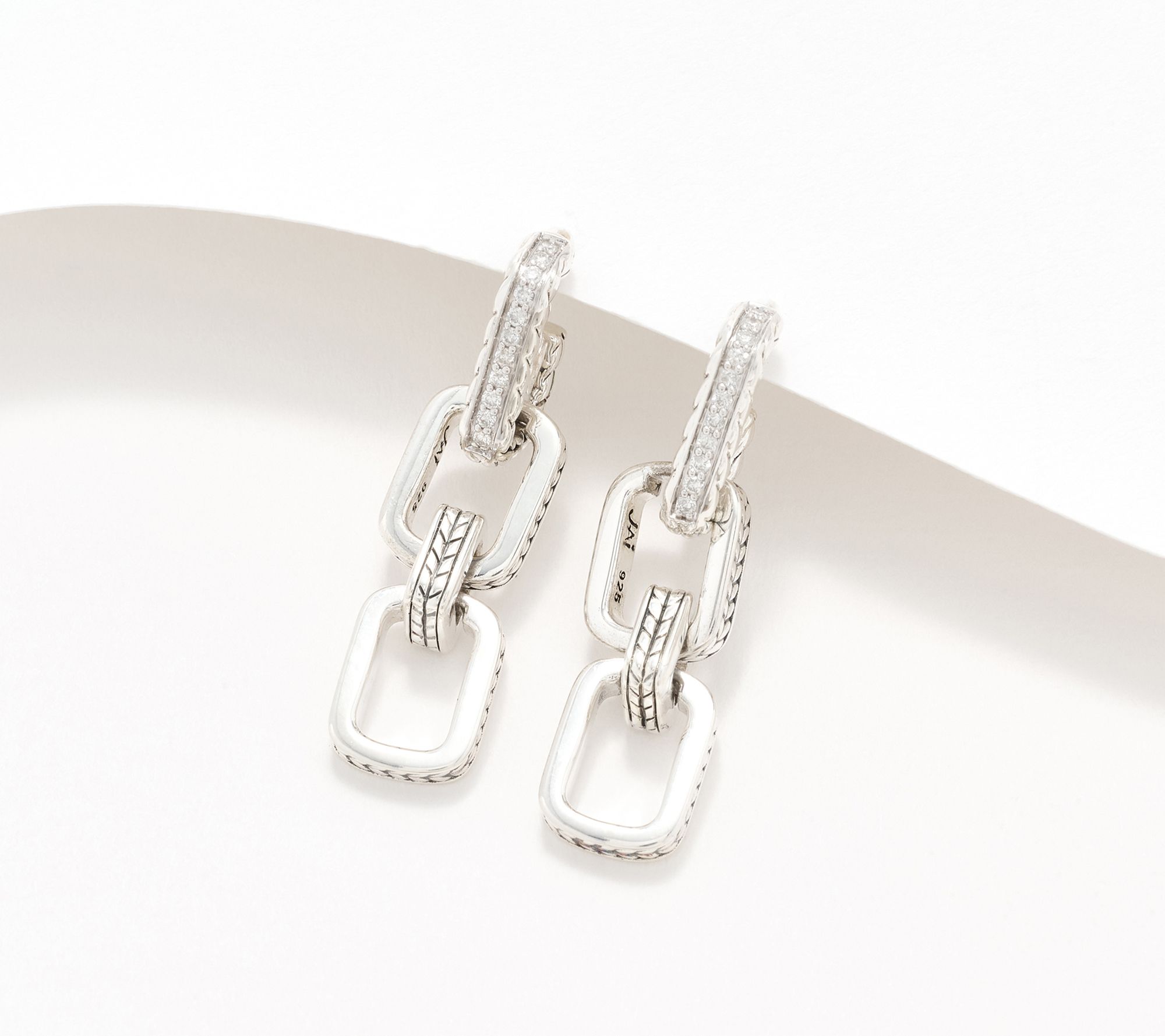 jentlouis Silver Drop pierce シルバー925 1/4 Ctw Natural Diamonds Flower Dangle Drop Hoop Earrings in