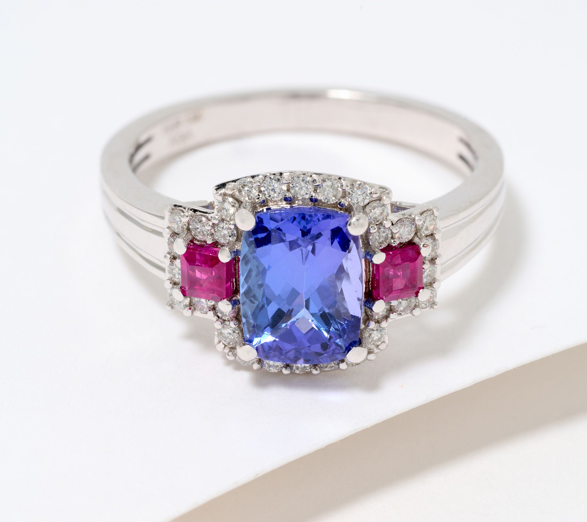 Affinity Gems Tanzanite, Ruby & Diamond Ring, 14K Gold