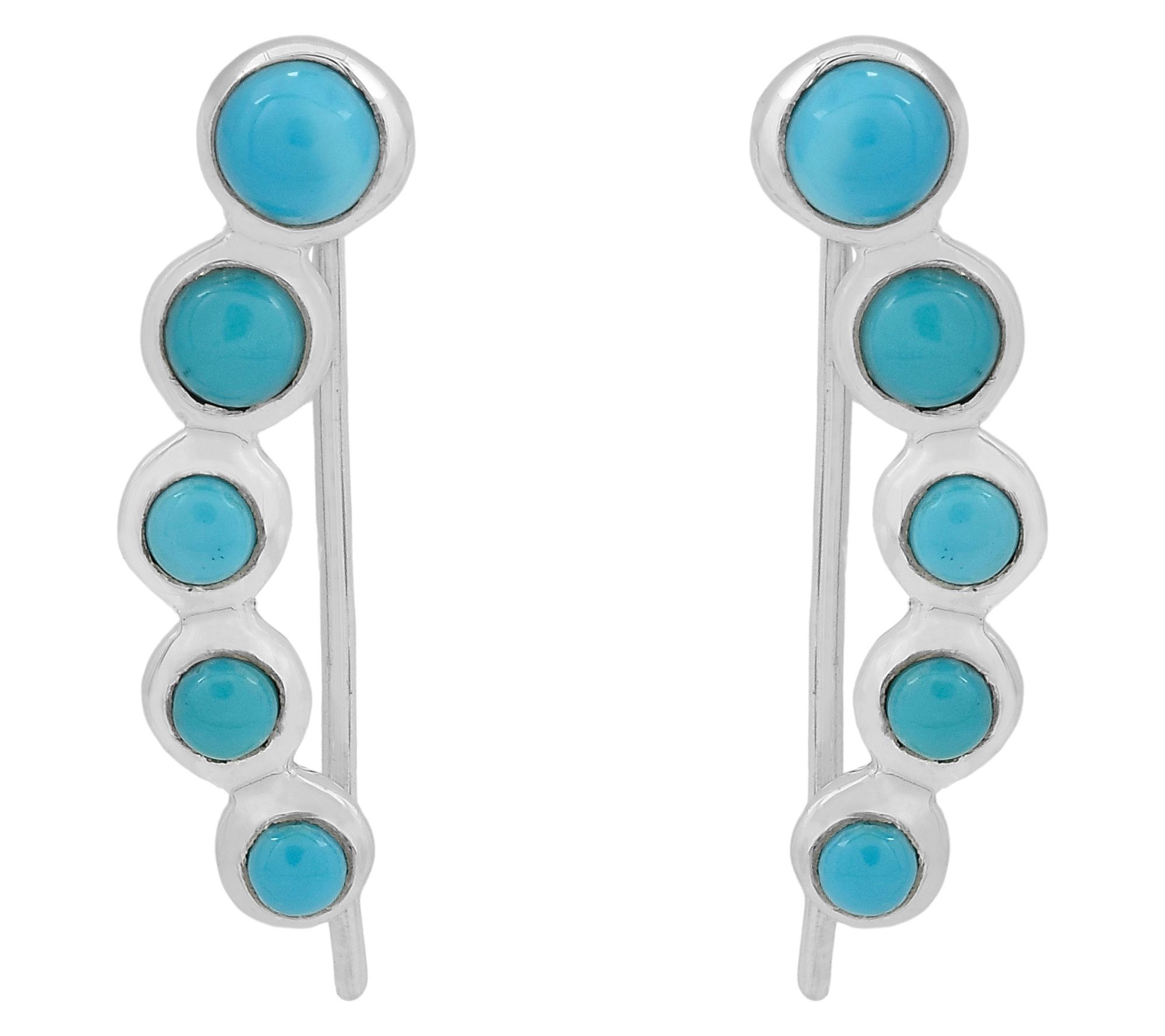 Affinity Gems Turquoise Climber Earrings, Sterling Silver