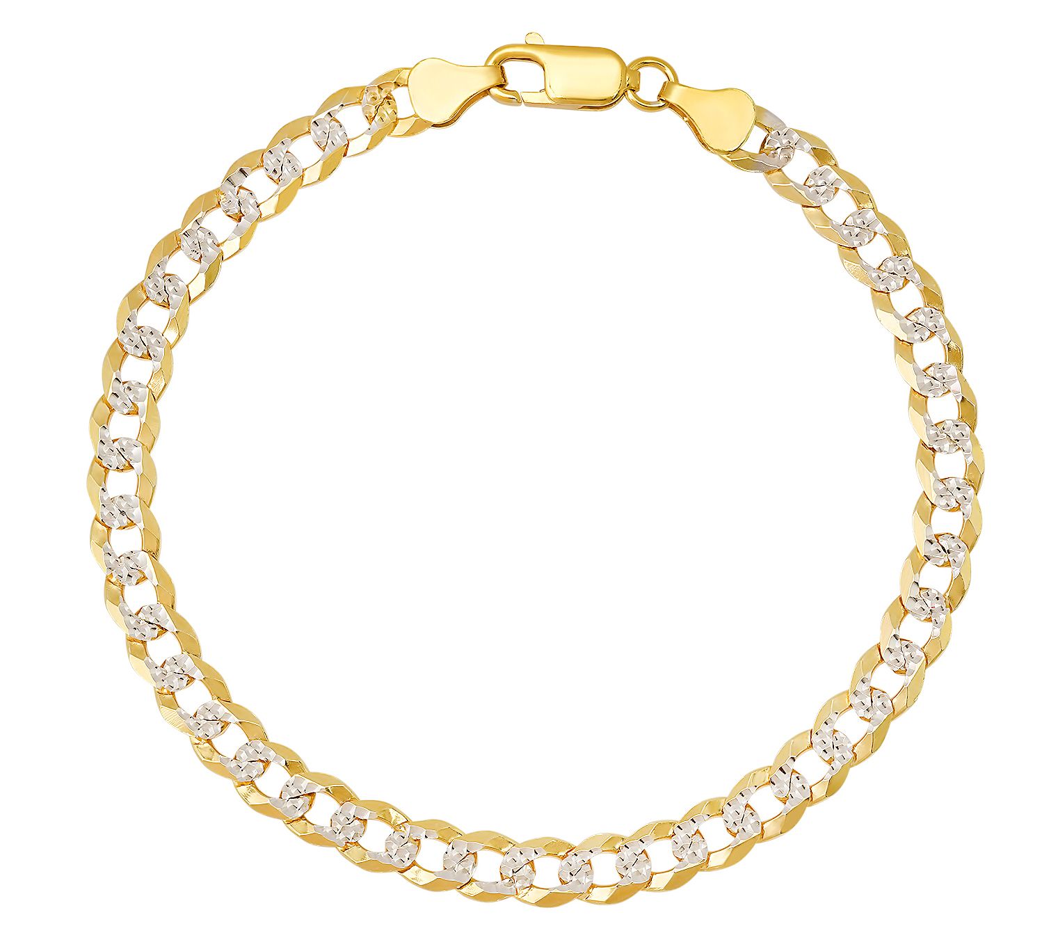 Italian Silver Men's Diamond-Cut Cuban Curb 8-1/2" Bracelet