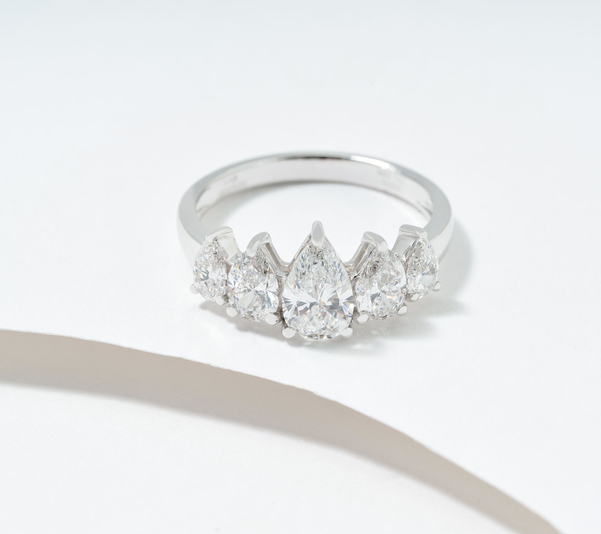 Fire Light Lab Grown Diamond Pear 5-Stone 1.45 cttw Ring, 14K