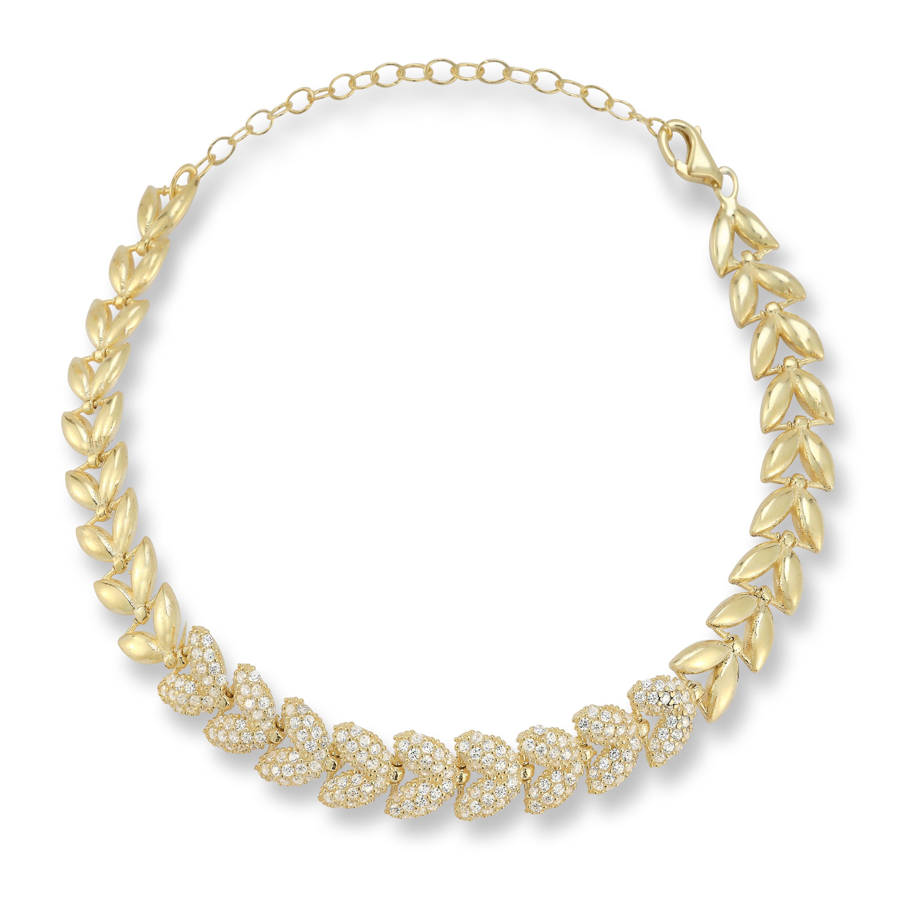 Sterlina Silver Pave Puffed Chevron Bracelet, Sterling