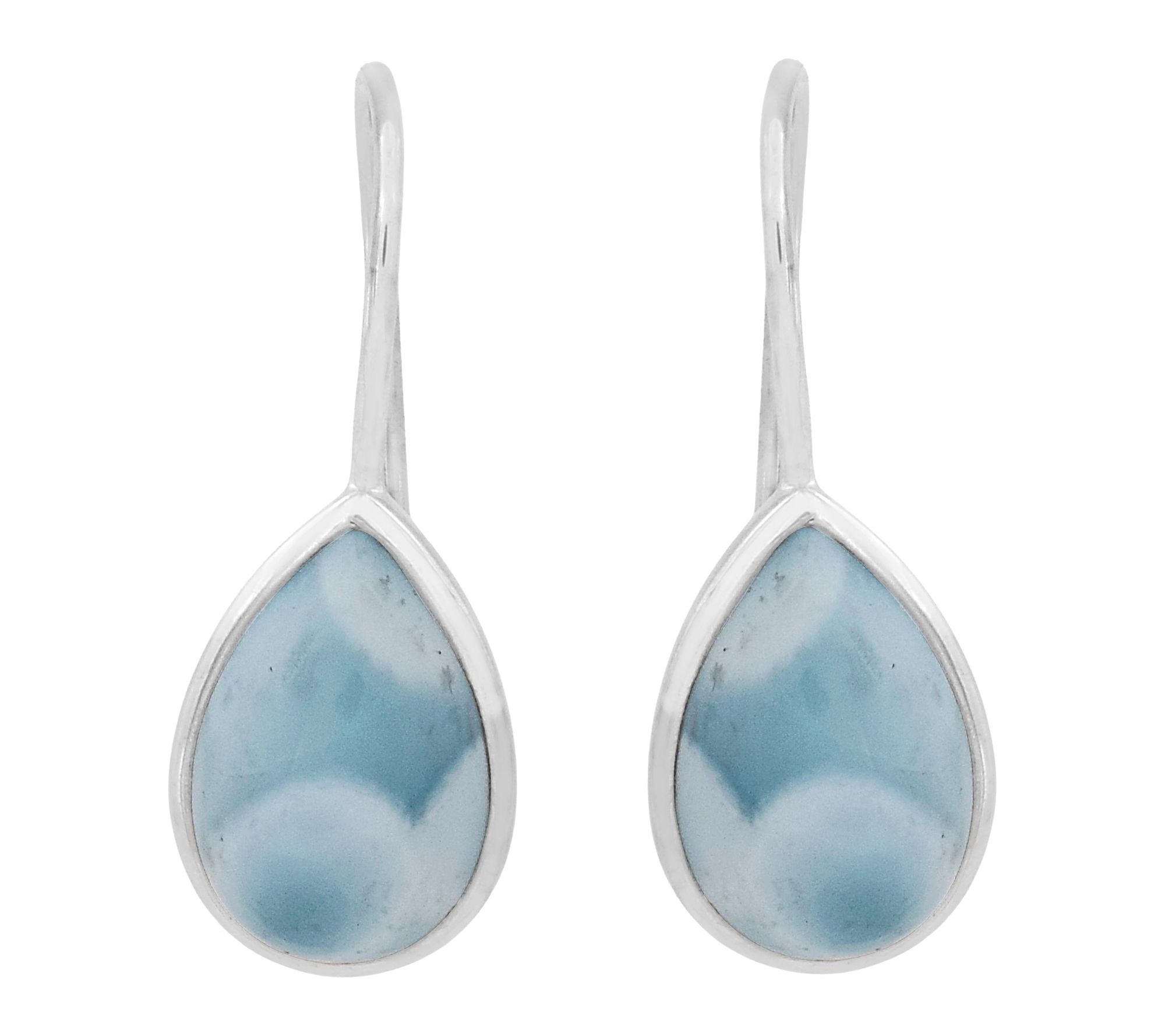 Affinity Gems Larimar Pear Cut Dangle Earrings,Sterling
