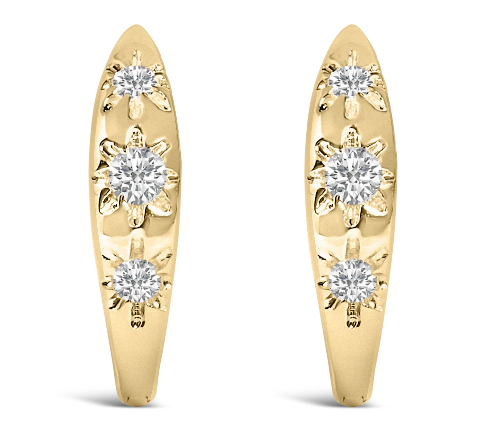Haus of Brilliance Lab Grown Diamond Hoop Earrings, 10K Gold