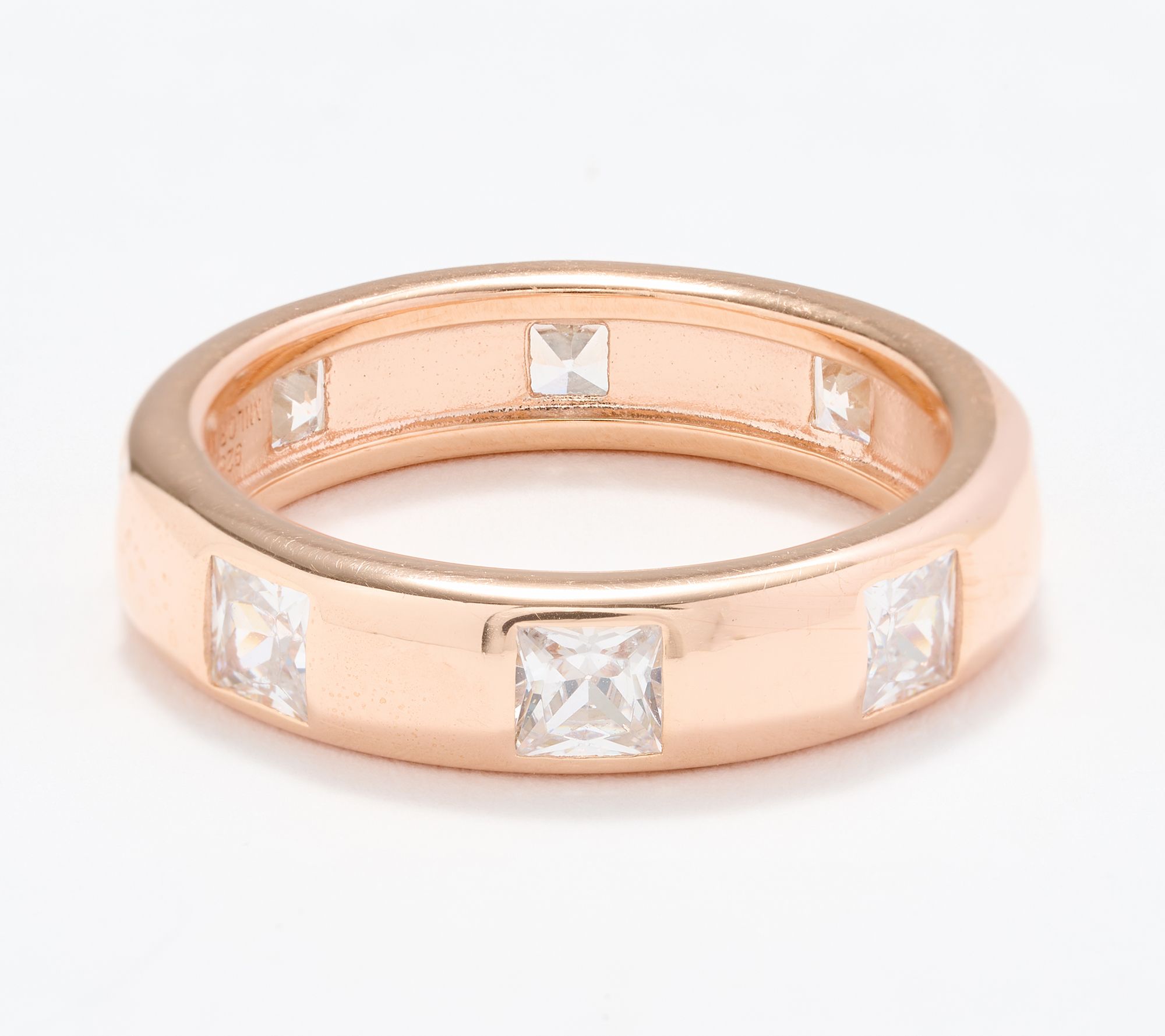 "As Is" Diamonique Italia Band Ring, Sterling Silver