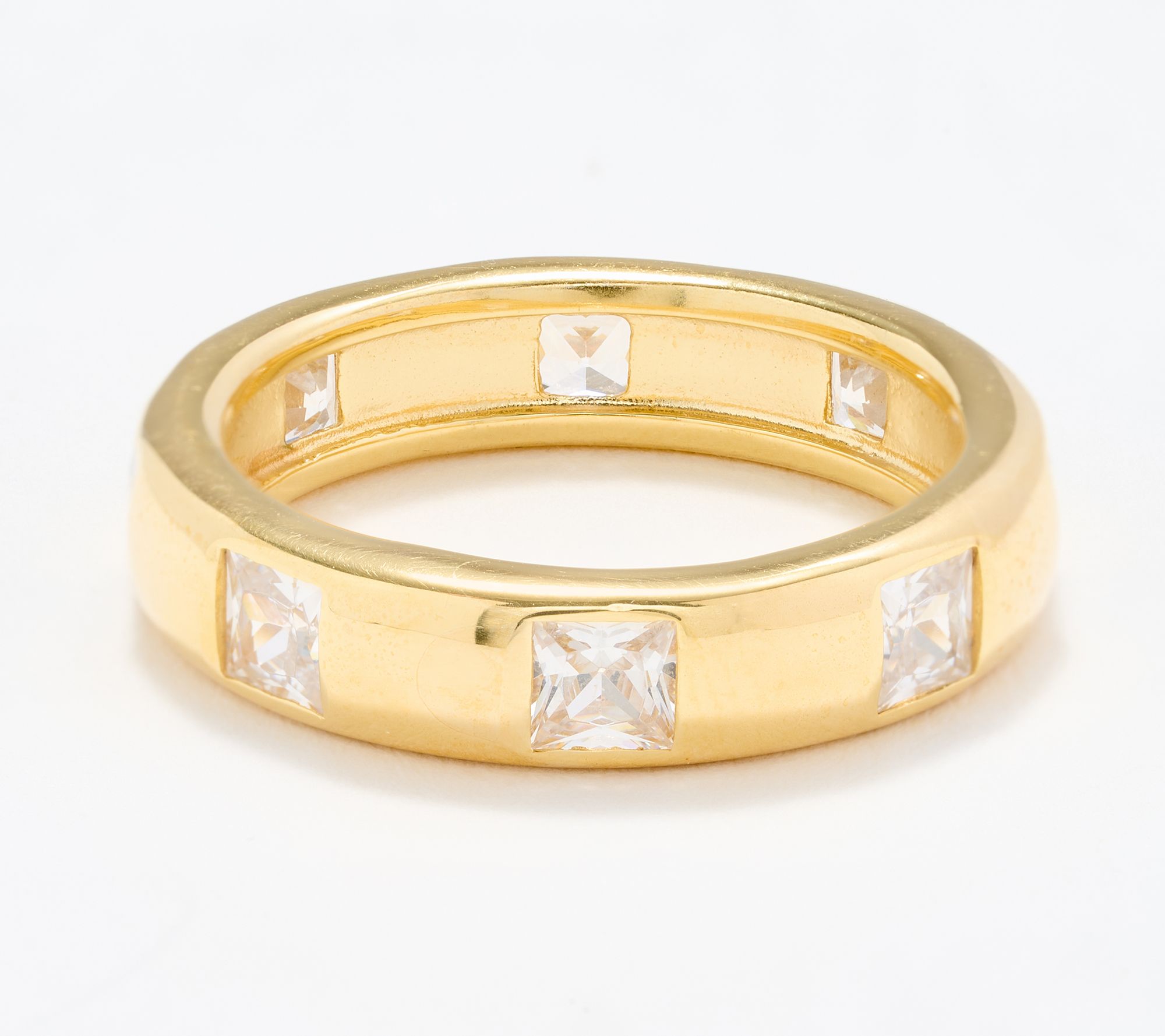 "As Is" Diamonique Italia Band Ring, Sterling Silver