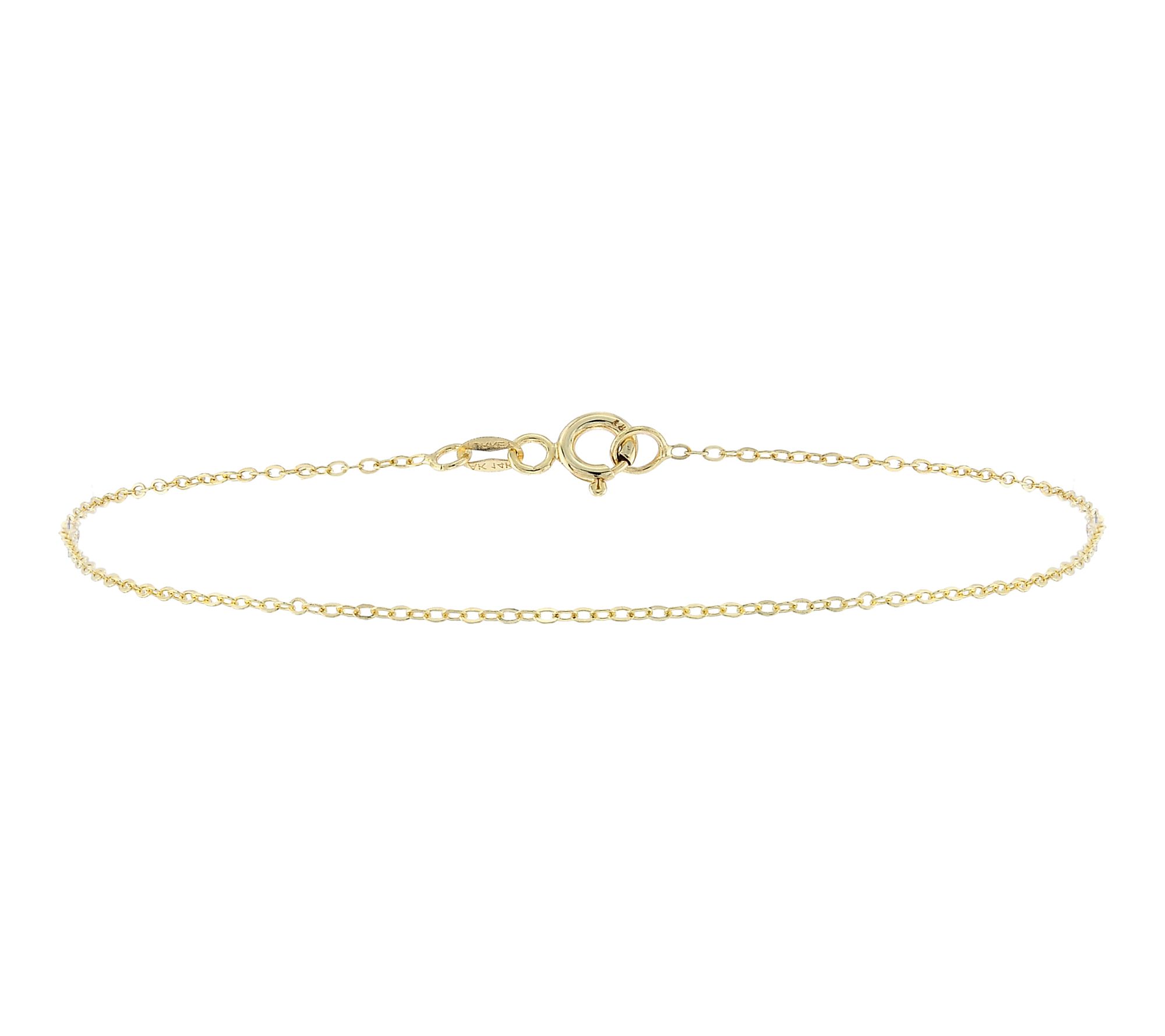 Adorna 14K Gold 1.2mm Solid Cable Chain Bracelet