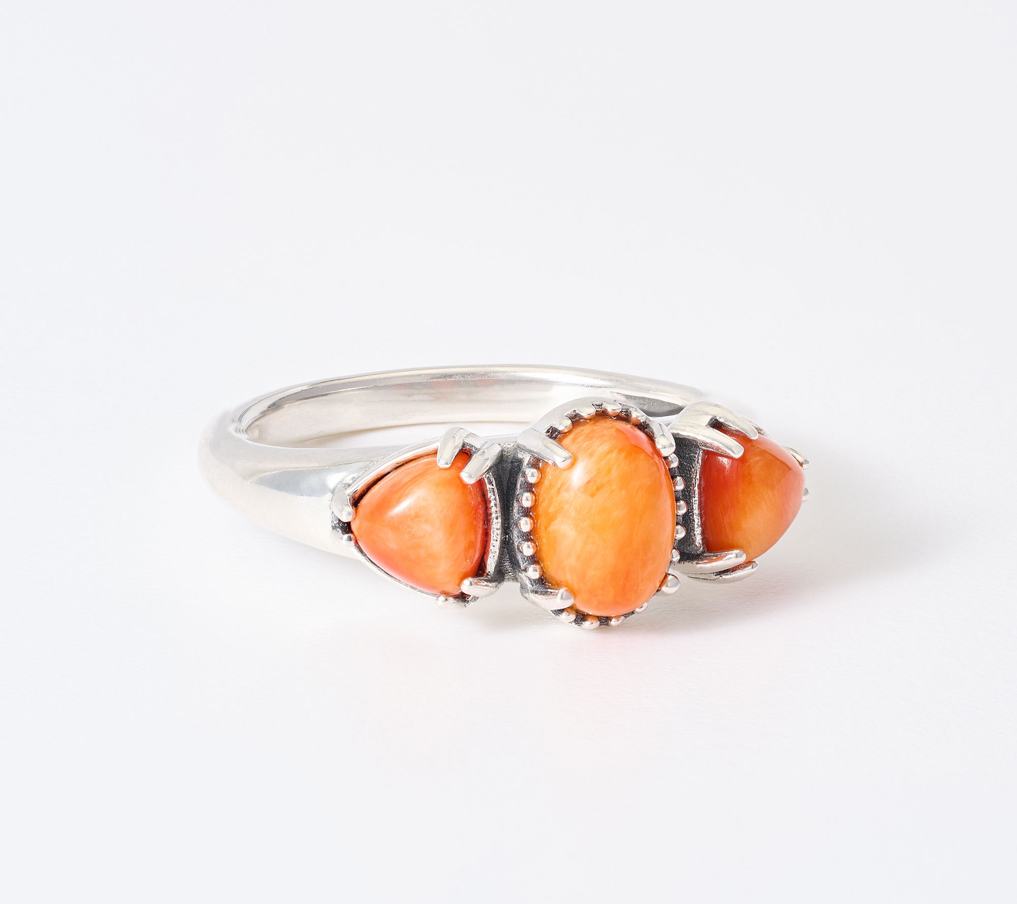 American West Sterling Silver Oval & Trillion Gemstone Ring
