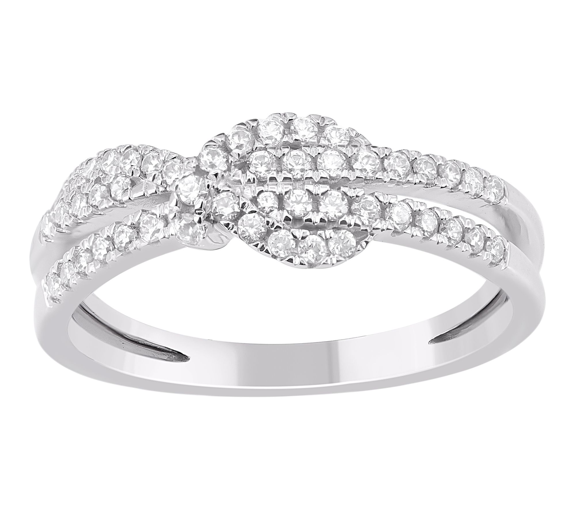 Affinity Diamond 0.30 cttw Pave Knot Ring, Sterling Silver