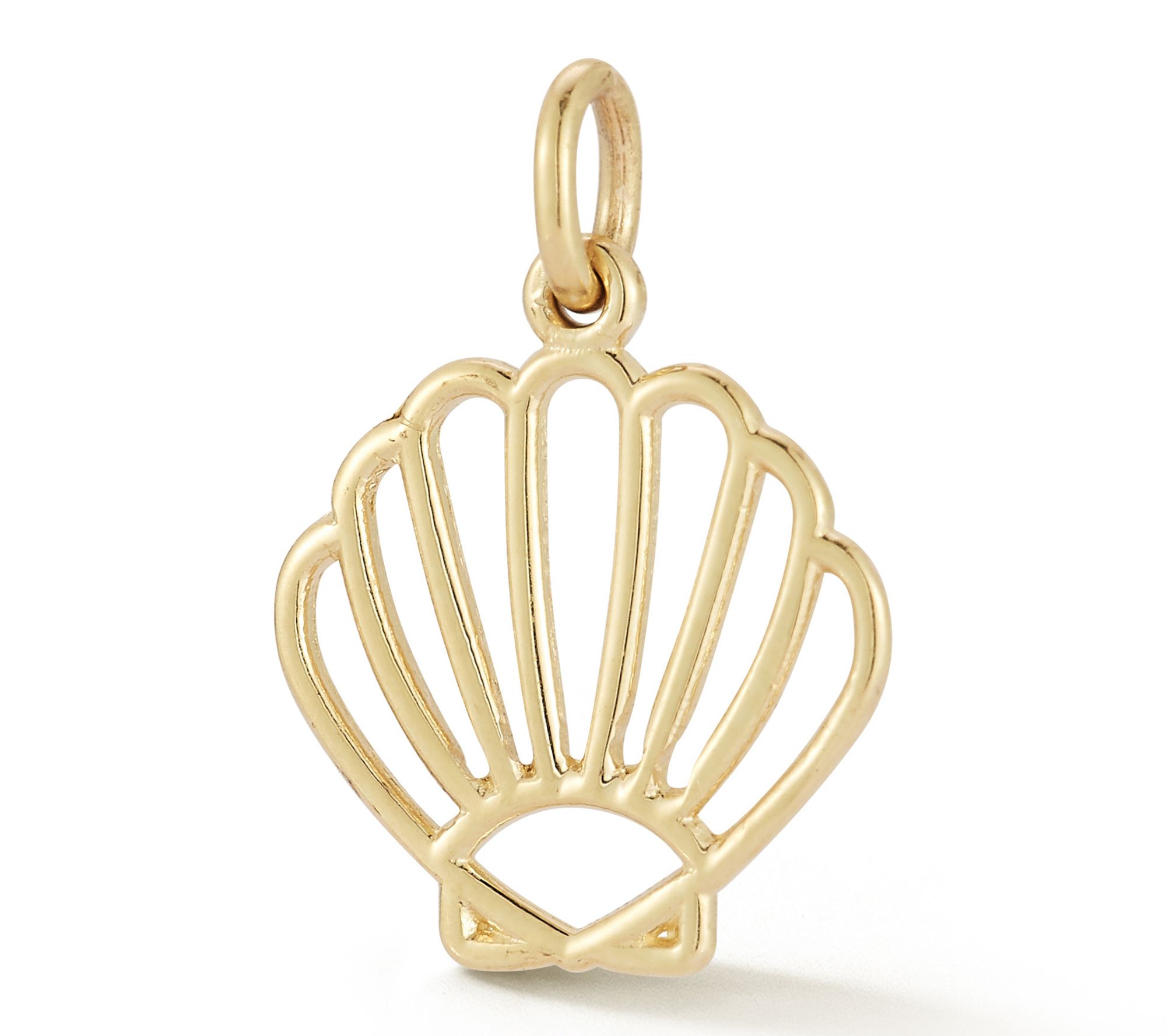 Italian Gold Scallop Shell Pendant, 14K