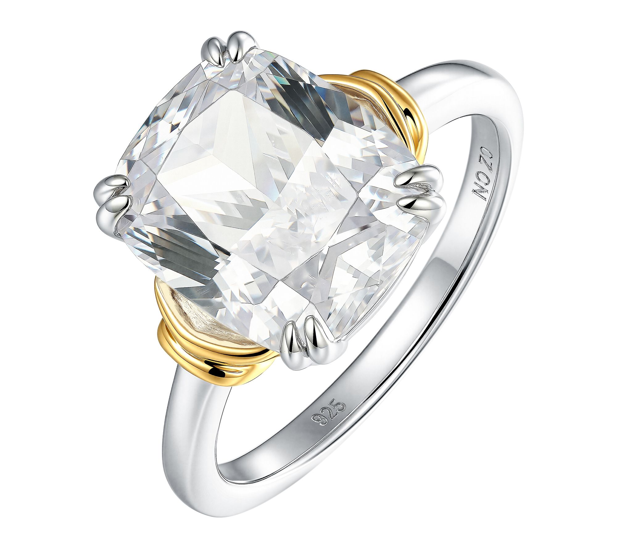 Diamonique x Jennifer Miller Cushion Solitaire Ring, Sterling