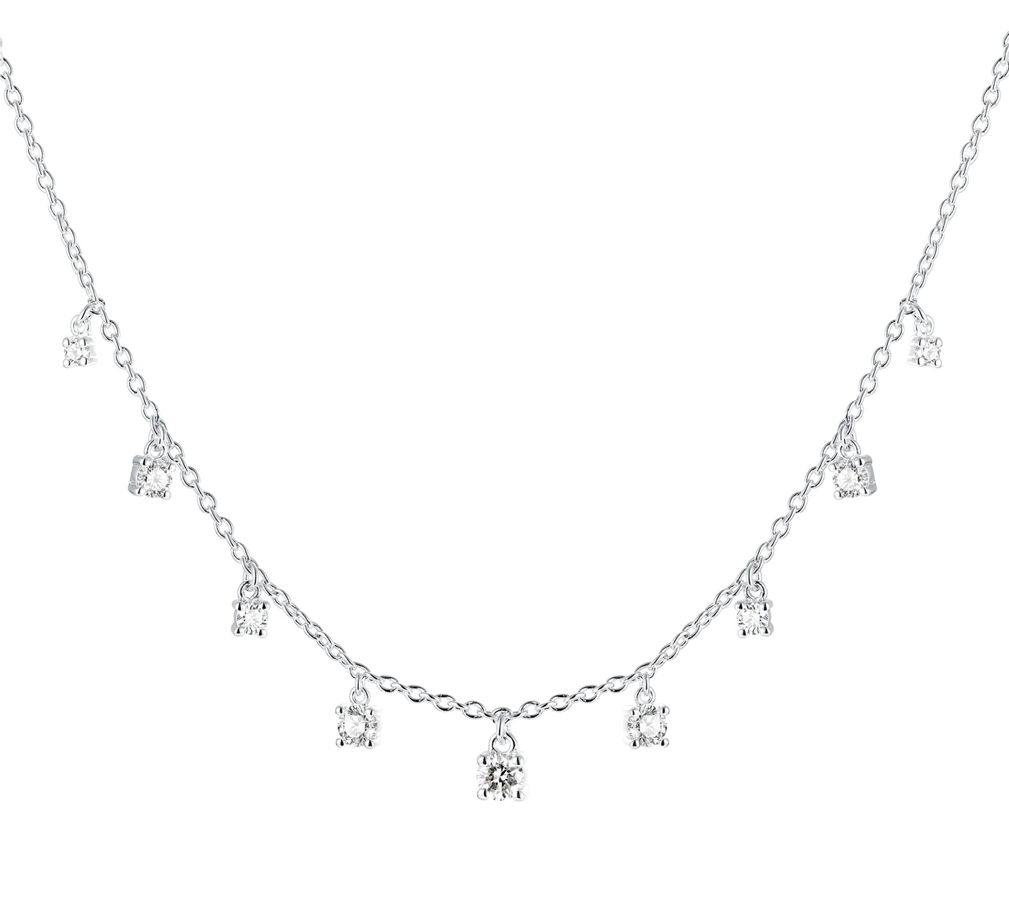 Fire Light Lab Grown Diamond Floating Drop Necklace, Sterling