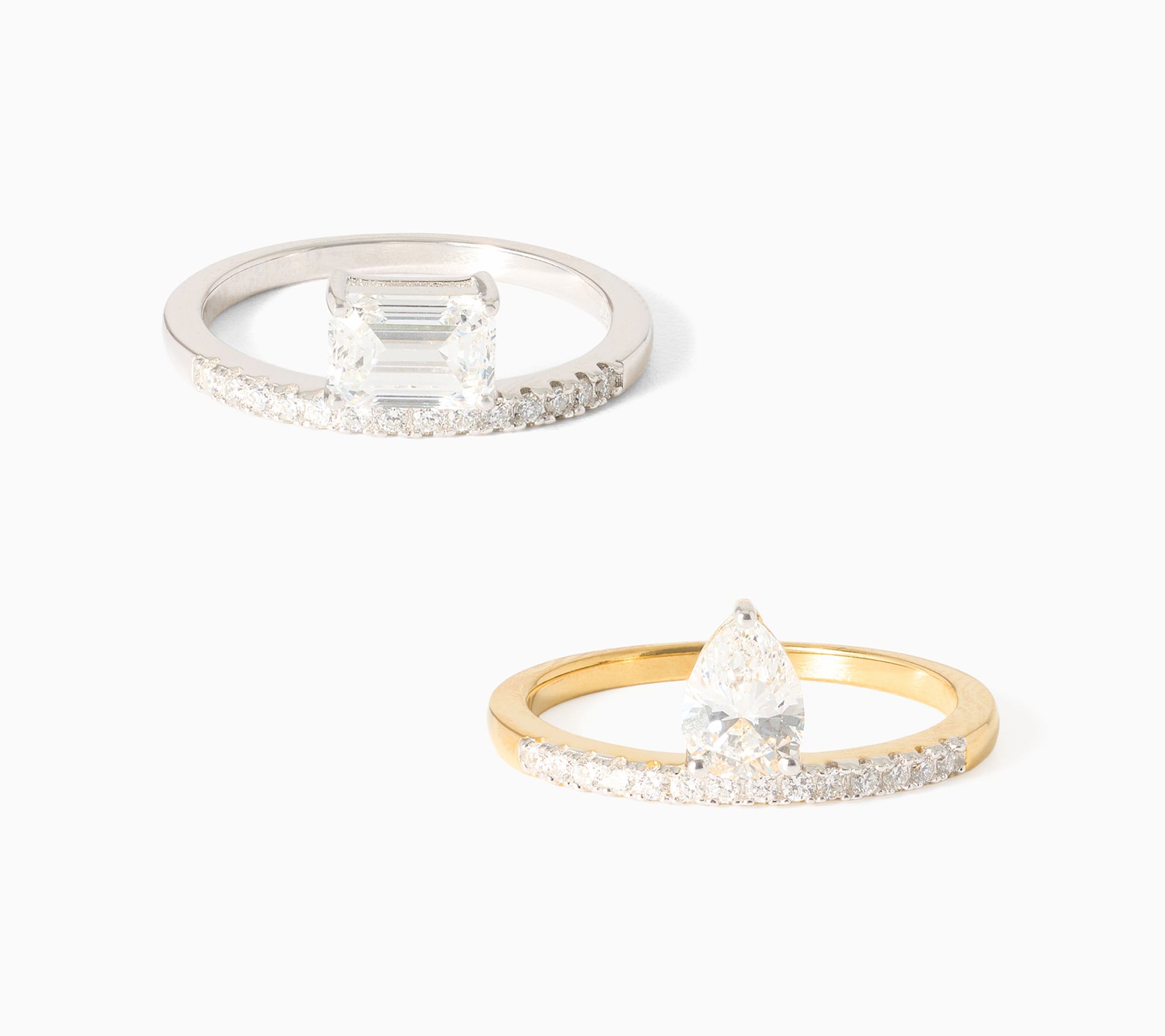 Fire Light Lab Grown Diamonds 0.80 ctw Floating Stone Ring, Sterling