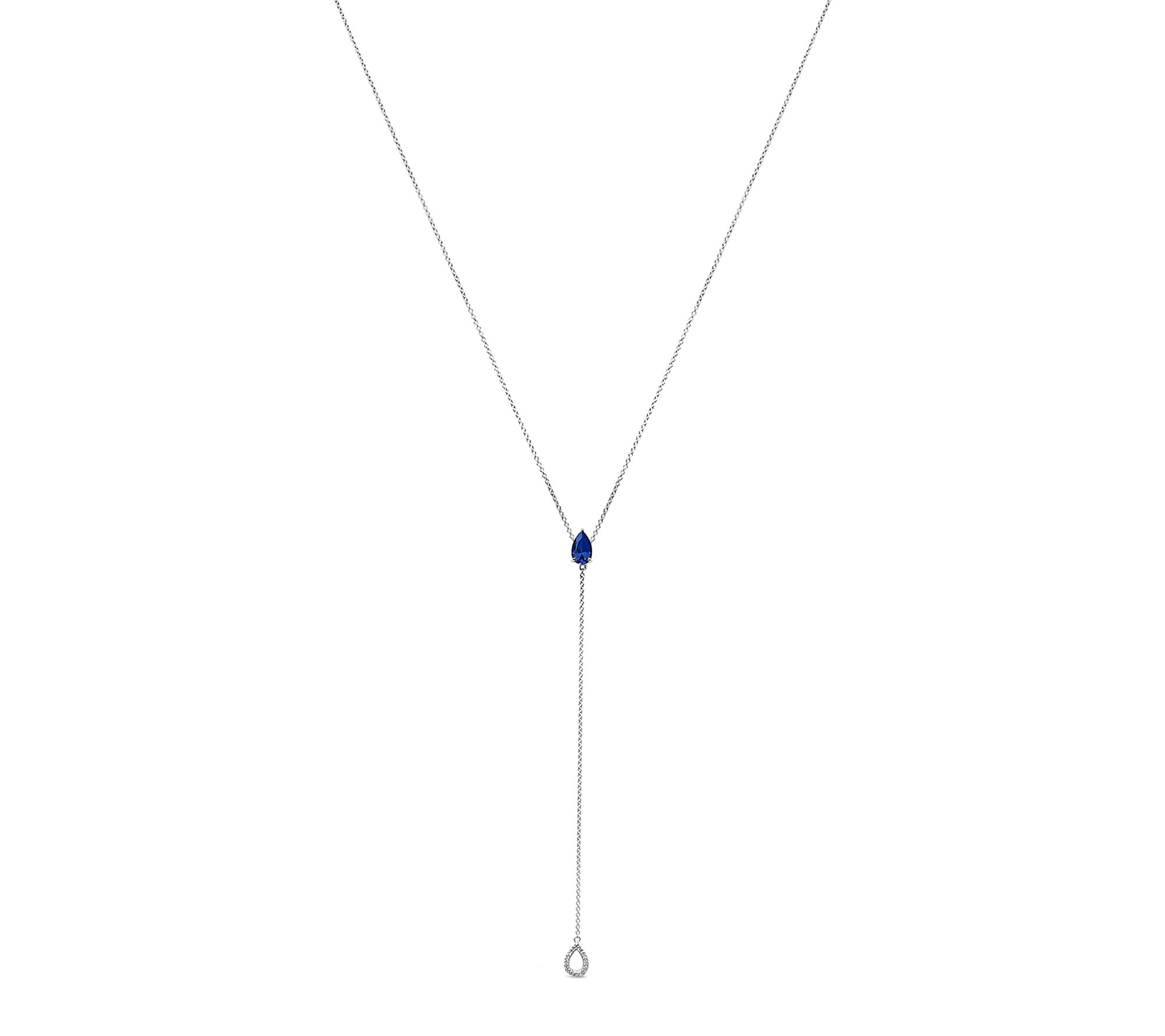 Haus of Brilliance Blue Sapphire & Diamond Y Necklace