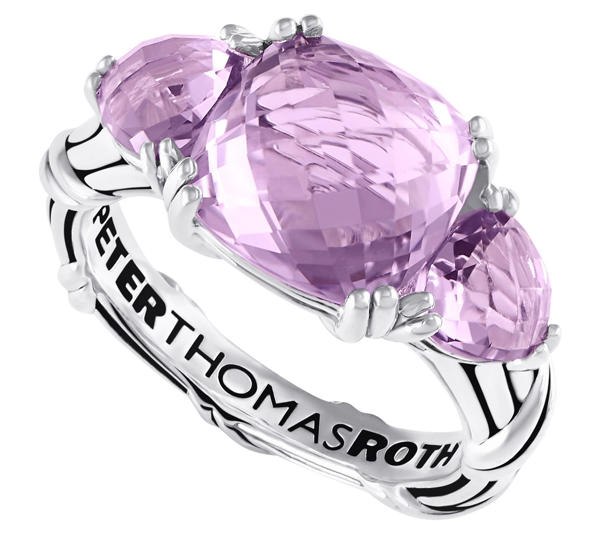 Peter Thomas Roth Sterling Lavender Amethyst 3 Stone Ring Qvc Com