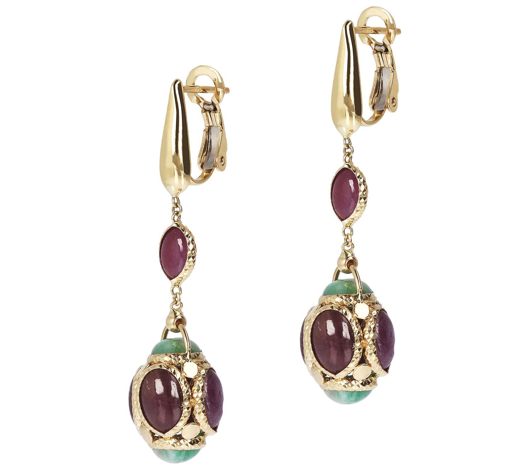 Arte d'Oro Multi-Gemstone Dangle Earrings, 1 8KGold