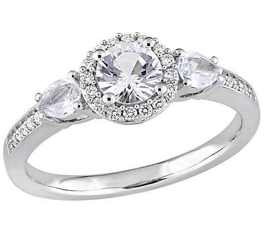 Bellini 14K 0.95 cttw White Sapphire & 0.10 cttw Diamond Ring