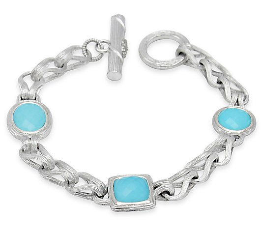 Ariva Sterling Silver Reversible Turquoise Bracelet