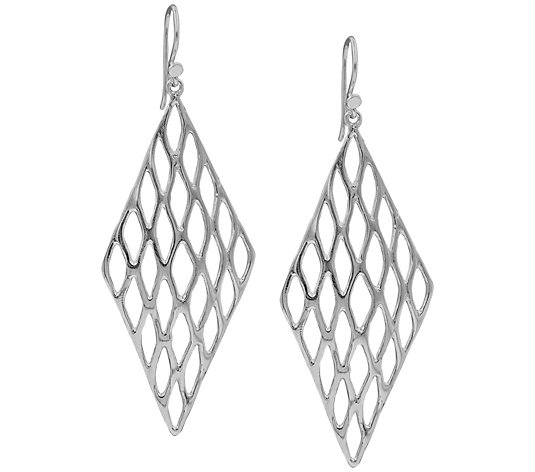 Artisan Crafted Sterling Silver Openwork Dangle Earrings