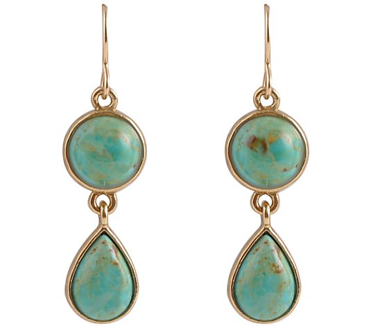 Barse Artisan Crafted Turquoise Dangle Earrings