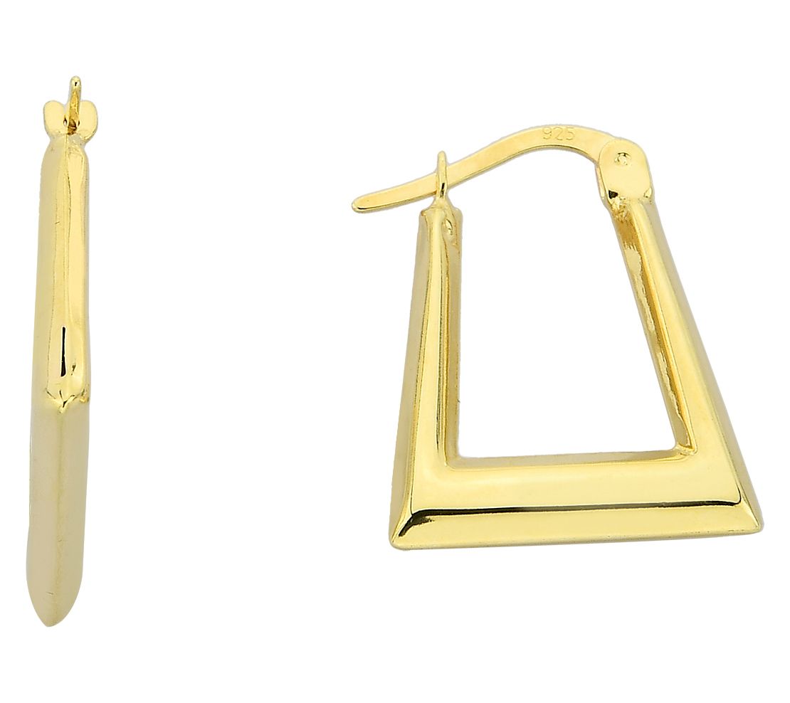 Silver Style Squared Hoop Earrings, Sterling