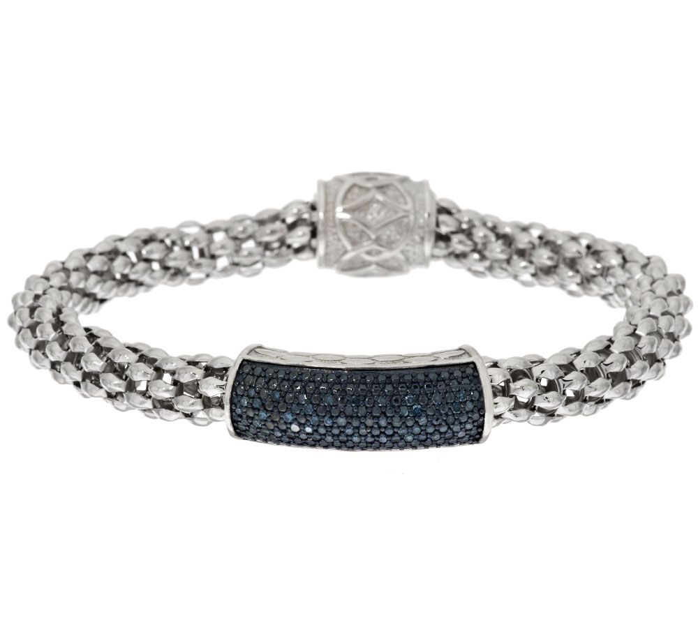 Popcorn Chain Diamond Bracelet, Sterling, 3/10 cttw, Affinity - QVC.com