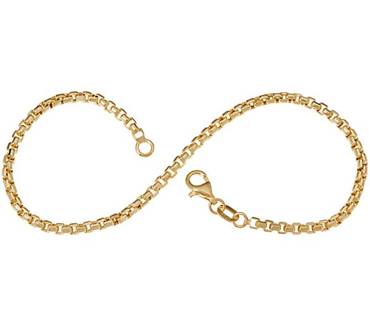 Italian Gold 7-1/4" Round Box Chain Bracelet, 14K 2.2 gr
