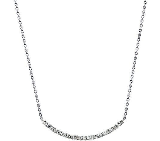 Diamonique 0.55 cttw Curved Bar Necklace, Platinum Clad
