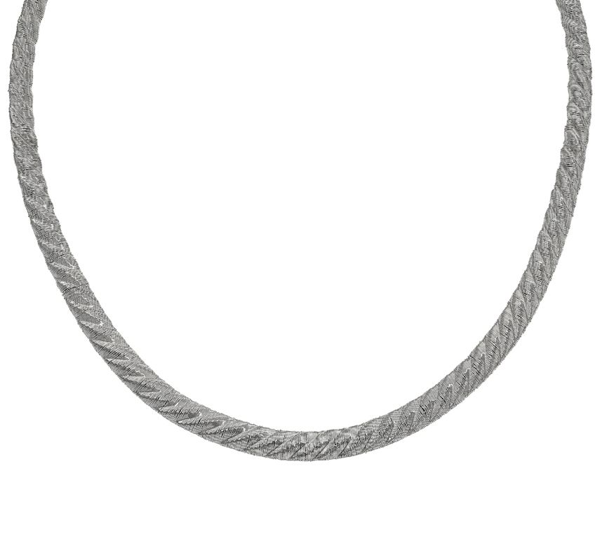 Italian Textured Omega Necklace, 16.9g - QVC.com