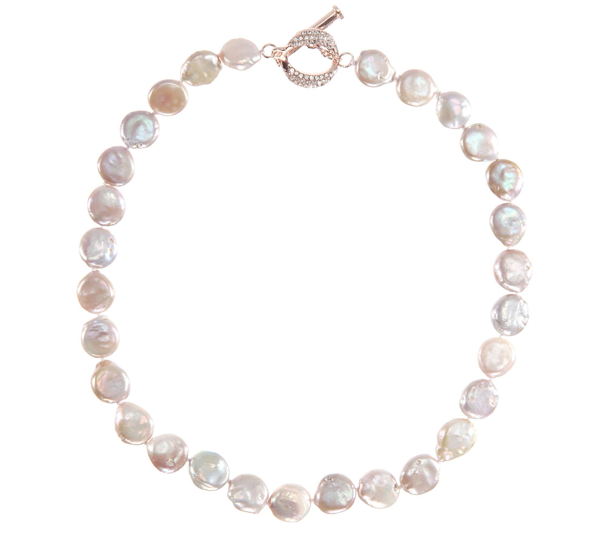 Nina Jewelry 13mm Baroque Coin Pearl Necklace - QVC.com