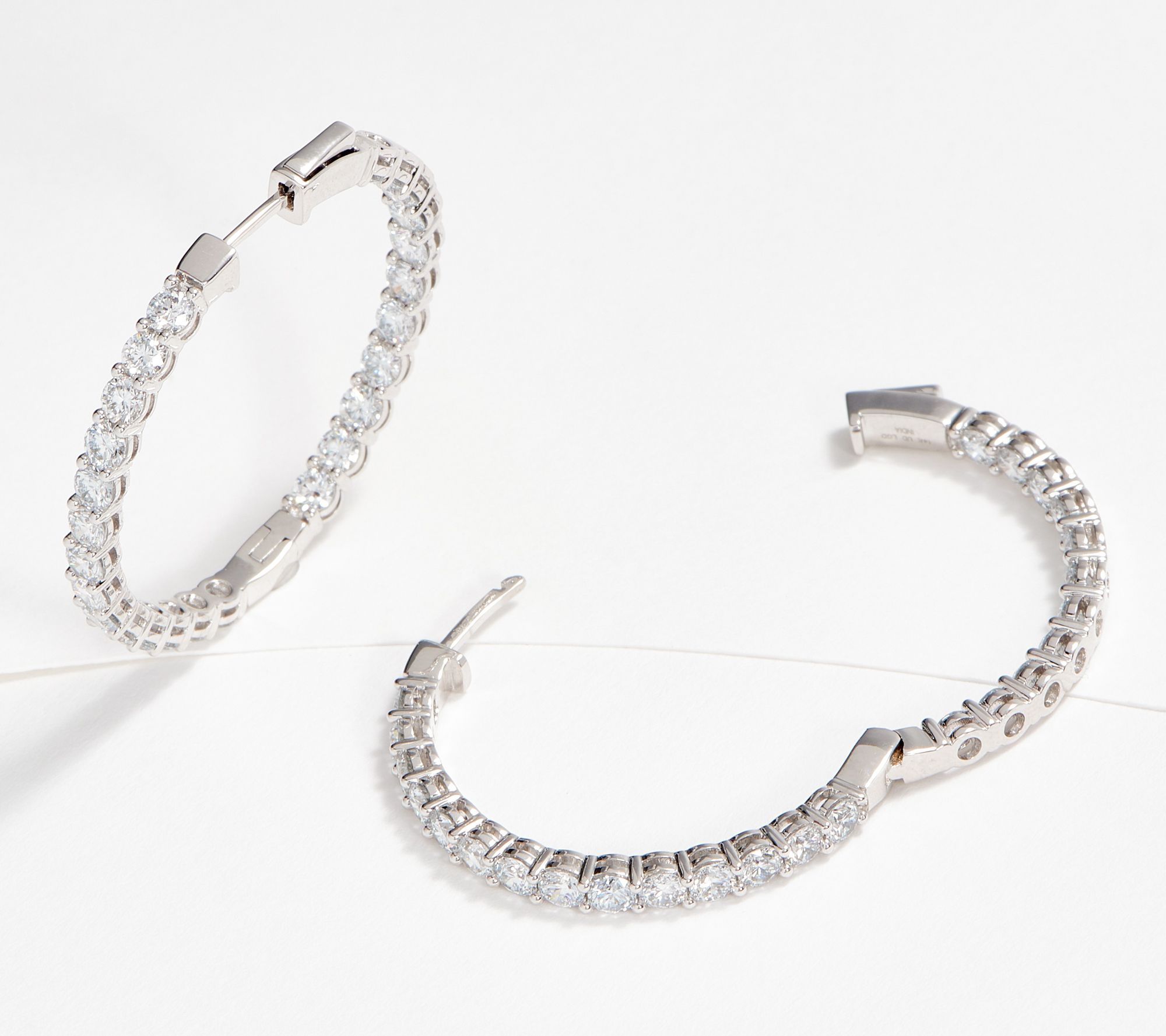 Fire Light Lab Grown Diamond 5 cttw Hoop Earrings 14K Gold